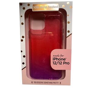 Fellowes iPhone 12 12 Pro Case Glitter Pink Purple Ombre Shockridge 10ft Drop